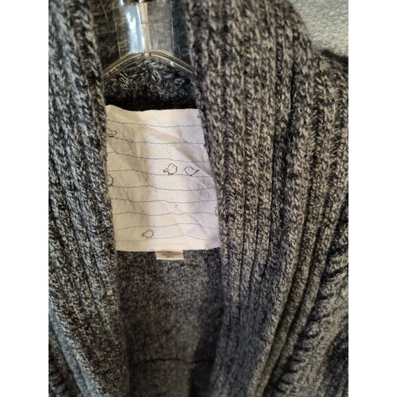 Anthropologie CANARY Cardigan Wool Sweater Gray  Ribbed Tunic Medium - Picture 7 of 8